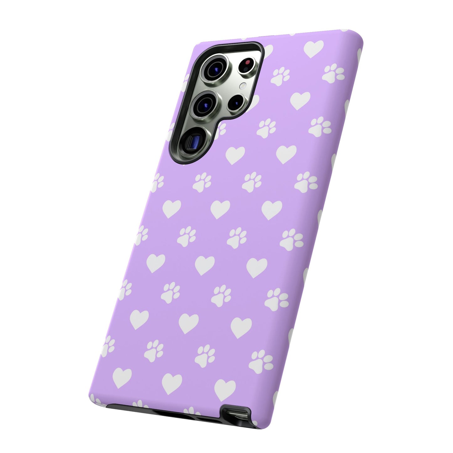 Lilac Paw Prints & Hearts – Samsung Galaxy Case