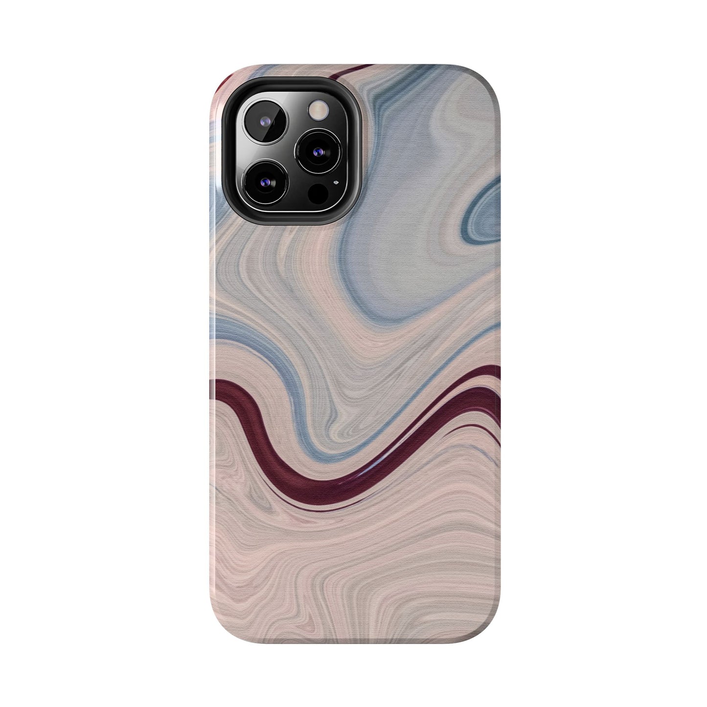 Marble Swirl Elegance – iPhone Case with Blue & Pink Abstract Art