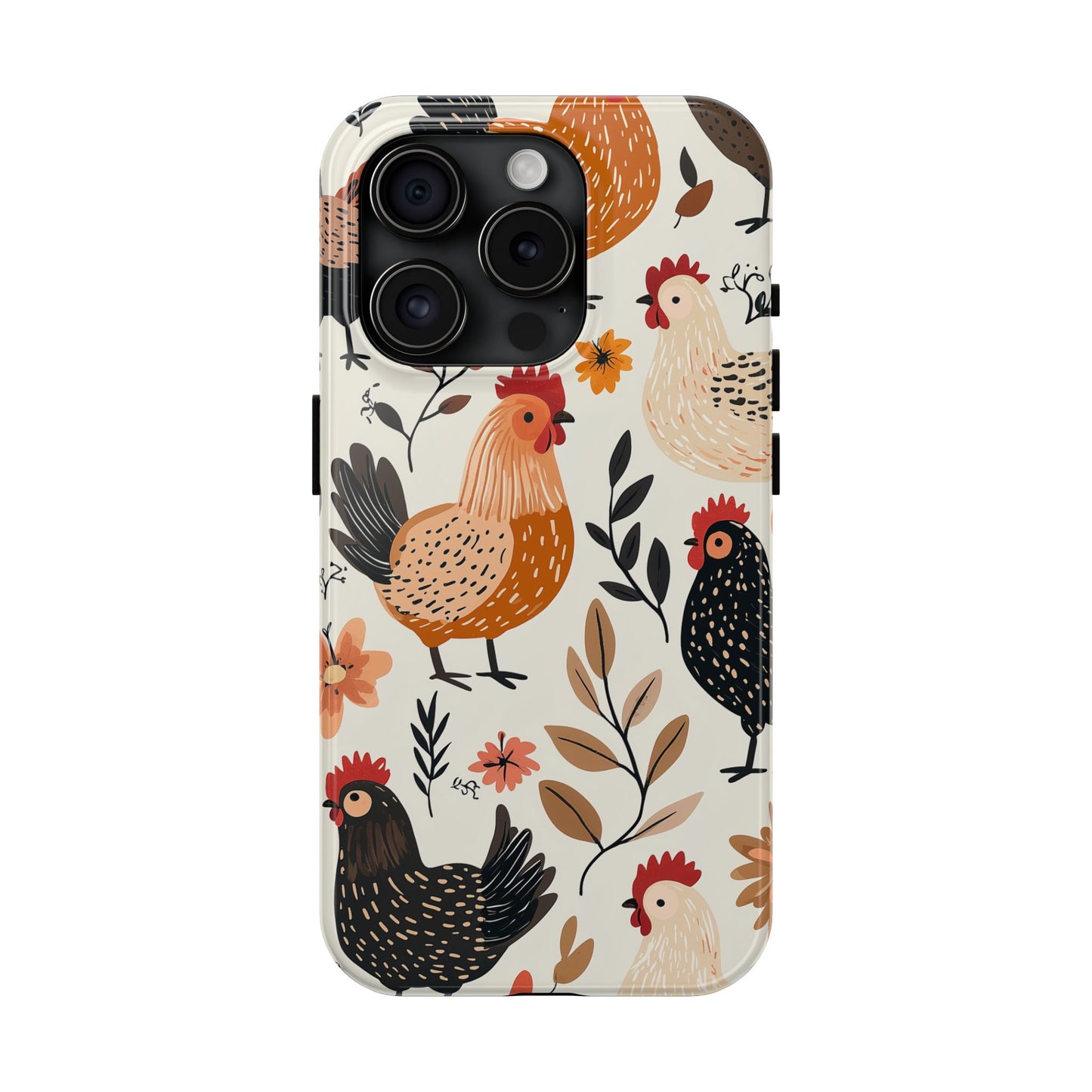 iPhone Case: Cluckin' Vintage – Chickens & Leaves