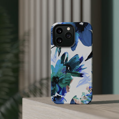 MagSafe iPhone Case – Serene Blue Blossom