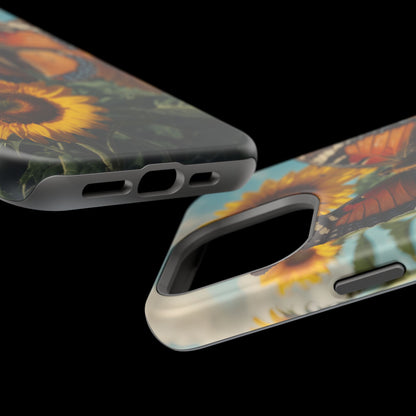 Vibrant Butterfly & Sunflower – MagSafe iPhone Case