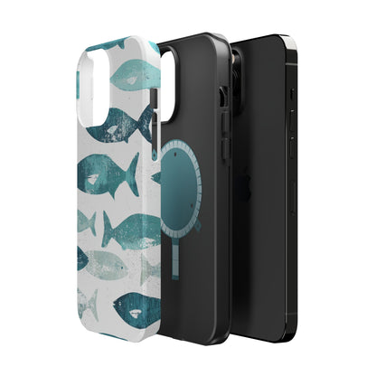 Vintage Blue Fish Print - MagSafe iPhone Series Case