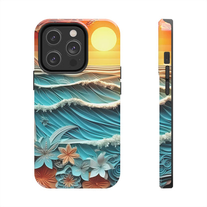 Tropical Sunset Paper Art Ocean – iPhone Series Case