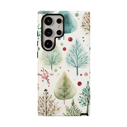 Watercolor Winter Trees Samsung Galaxy Case – Nature-Inspired, Holiday Theme Protective Cover