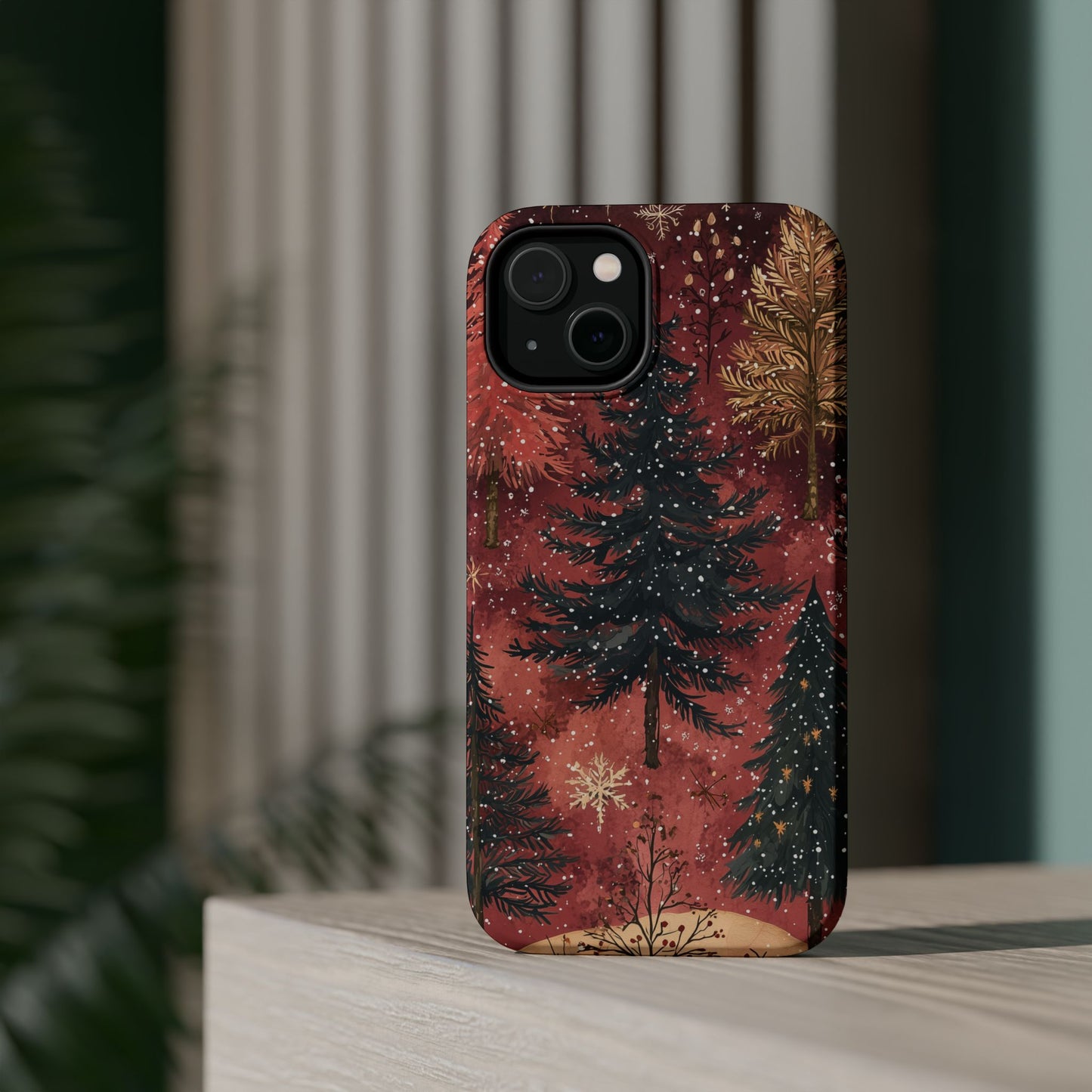 Rustic Red Winter Forest - MagSafe iPhone Series Case