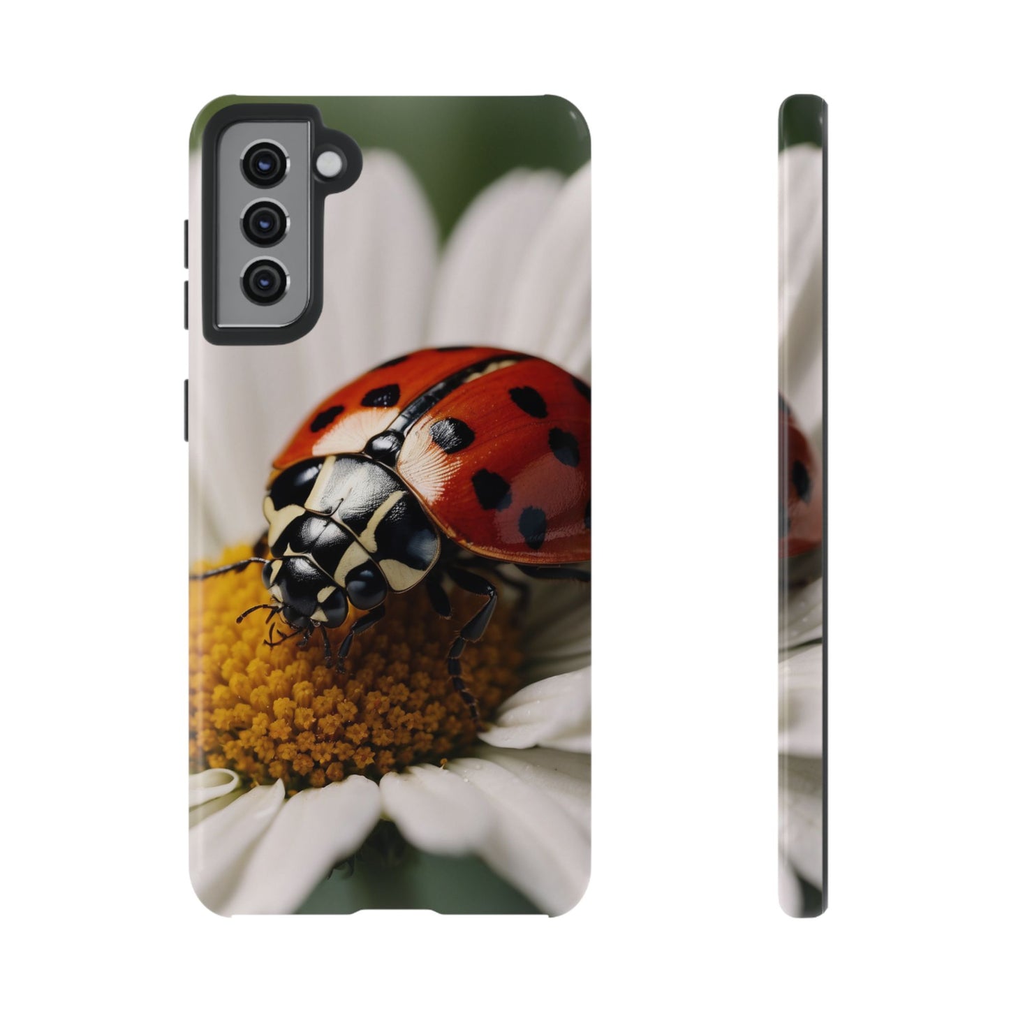 Samsung Galaxy Case: Ladybug on White Daisy