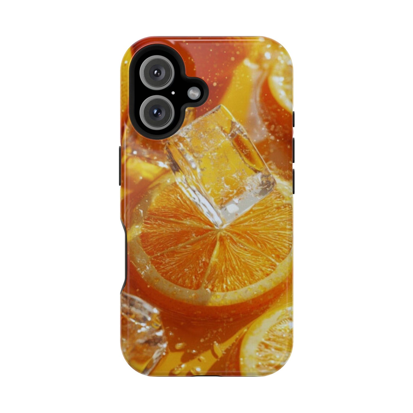 Citrus Orange Splash MagSafe iPhone Case – Dual-Layer Tough Protection, Vibrant Summer Design