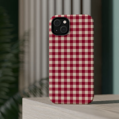 Vintage Red Gingham Check – MagSafe iPhone Case