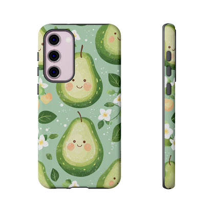 Avocado Face Parade Tough Samsung Galaxy Case – Cute Fruit Design, Dual - Layer Protection - BOGO Cases