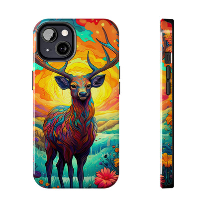 Vibrant Stag in Bloom – iPhone Case