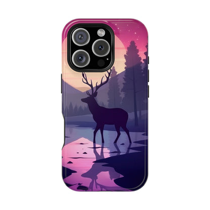 Twilight Elegance: Stag Reflection – MagSafe iPhone Case