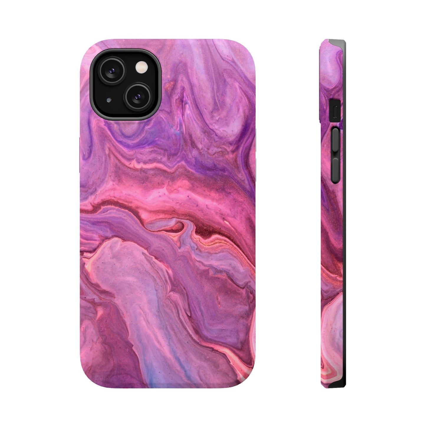 Lavender Dreamscape – MagSafe Case with Abstract Purple & Pink Marble Art