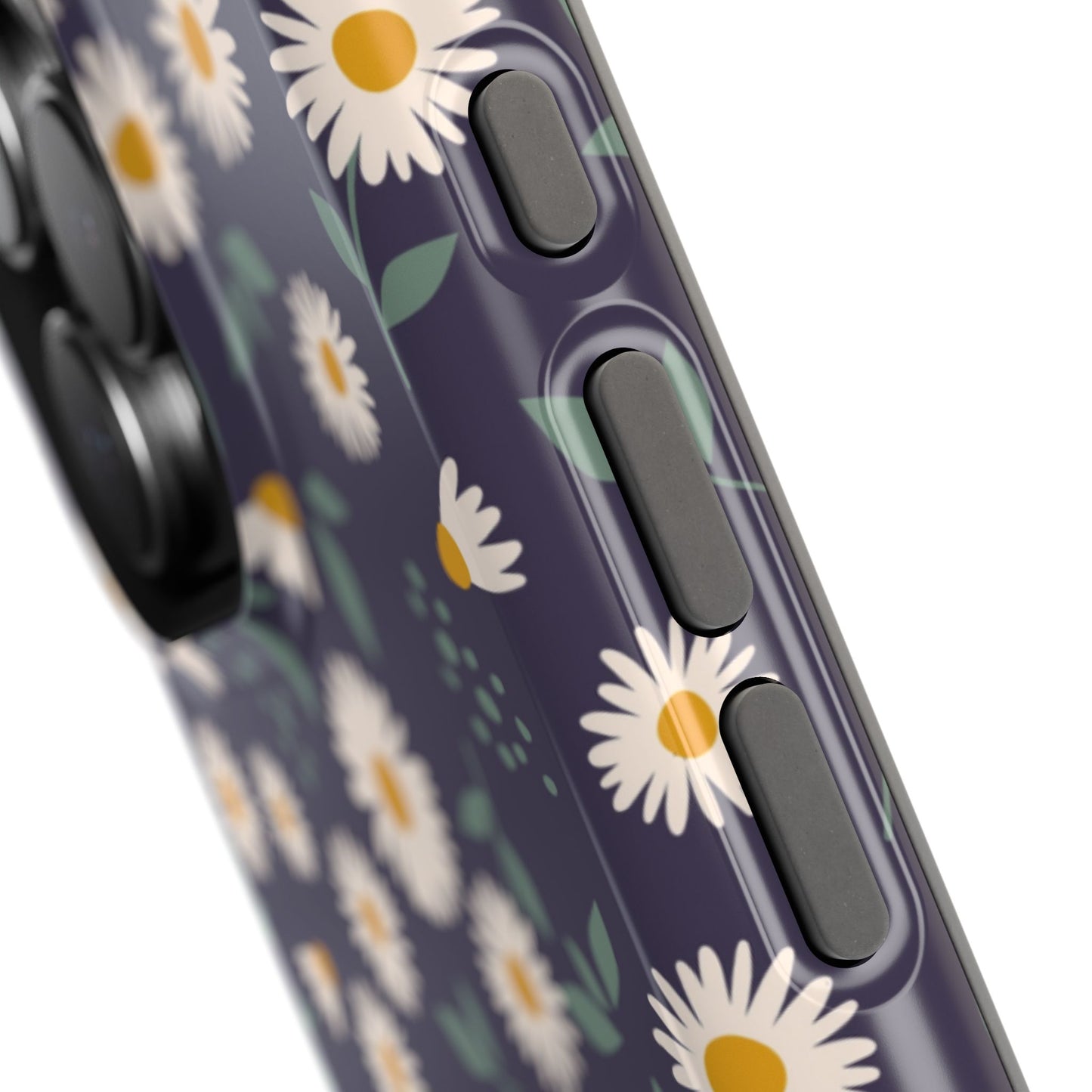 Midnight Daisy MagSafe iPhone Case – Dark Navy Floral Design, Slim and Protective