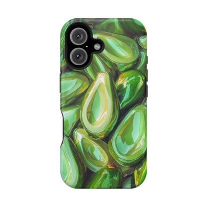 Glossy Avocado MagSafe iPhone Case – Sleek Green 3D Fruit Design, Durable and Stylish