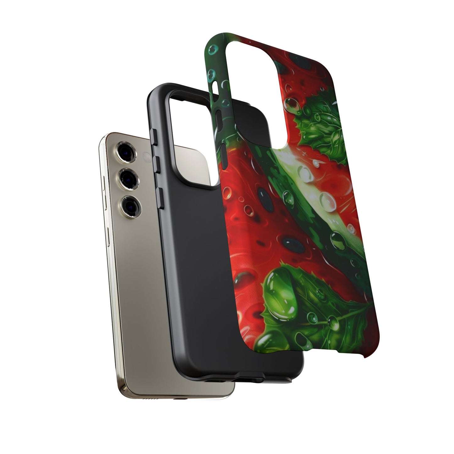 Juicy Watermelon & Mint Samsung Galaxy Case – Tough Dual-Layer, Vibrant Summer Design