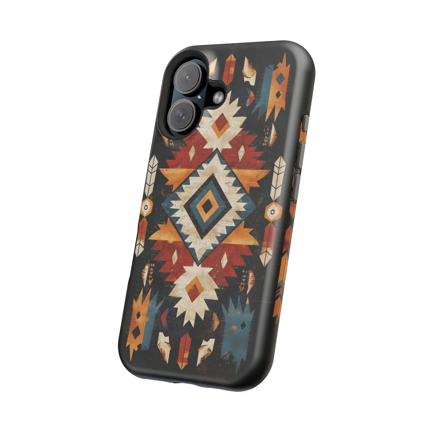 Southwestern Arrow & Diamond Tough MagSafe iPhone Case – Bold Tribal Design, Dual-Layer Protection