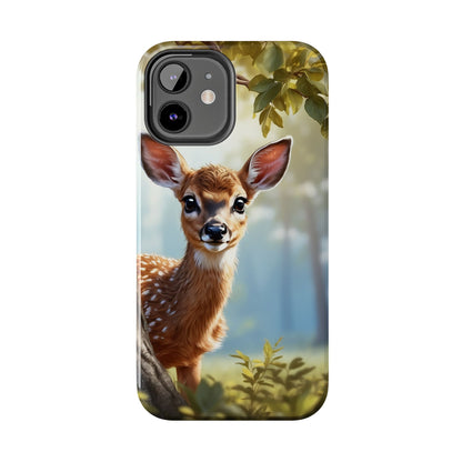 Whimsical Fawn in a Sunlit Forest iPhone Case