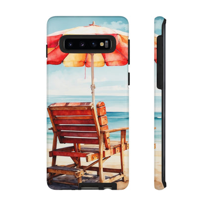 Beachfront Sunset Lounge Samsung Galaxy Case – Vibrant Watercolor Design