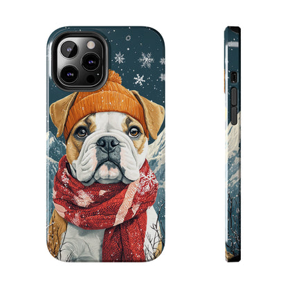 Cozy French Bulldog iPhone Case – Rustic Fireplace Protective Cover