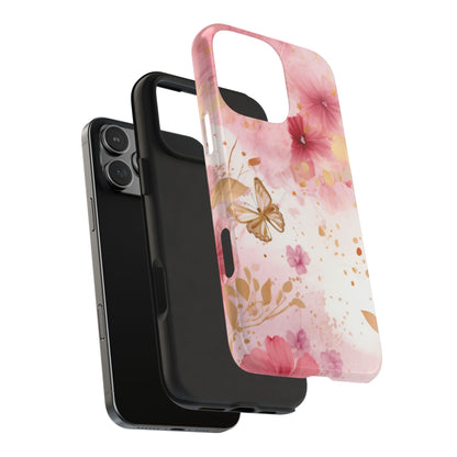 Blush Pink Floral Butterfly - iPhone Case