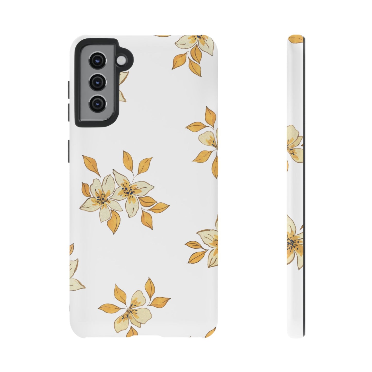 Delicate Yellow Blossom Samsung Galaxy Case – Minimalist Floral Design with Matte Finish