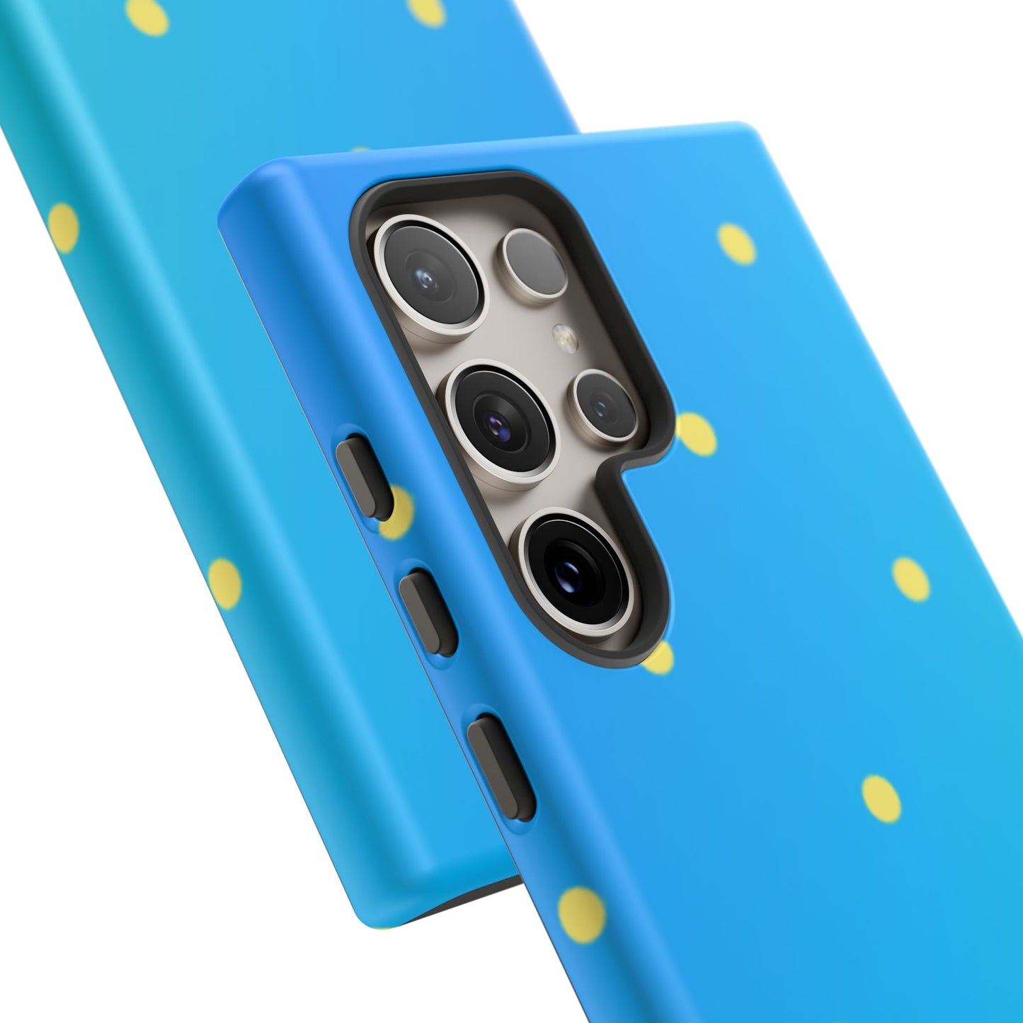 Blue Ocean Gradient Polka Dots Samsung Galaxy Case – Shockproof, Smooth Matte Finish, Dual-Layer Design