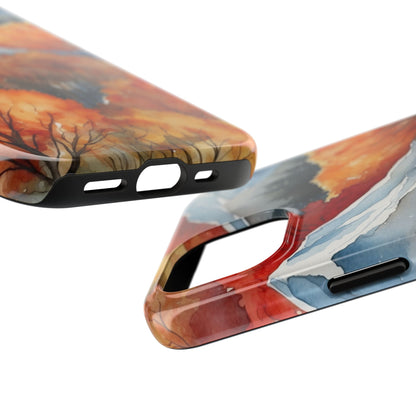 Autumn Mountain Forest Watercolor - iPhone Case