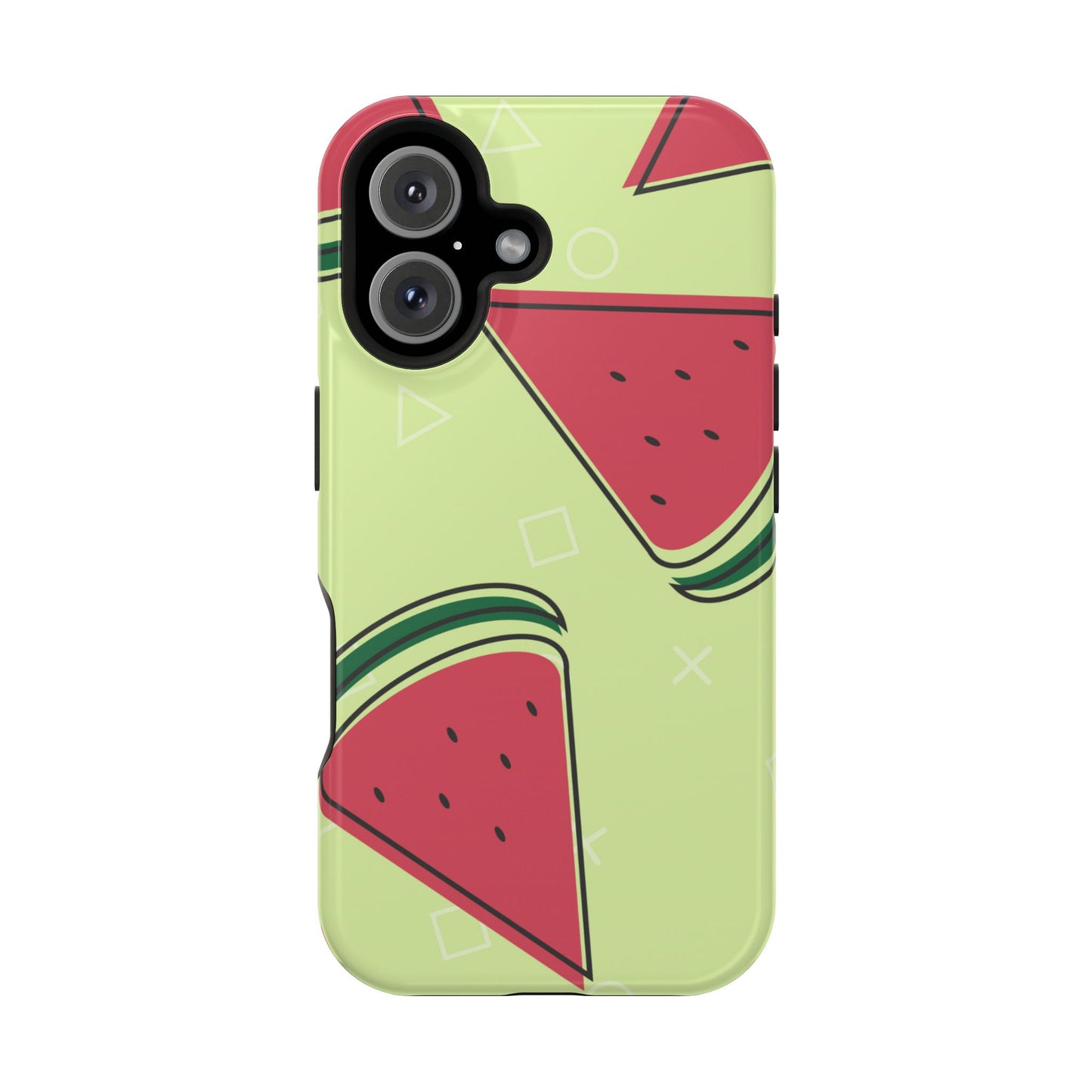 Watermelon Slice MagSafe iPhone Case – Fresh & Fun Design with Retro Geometric Pattern