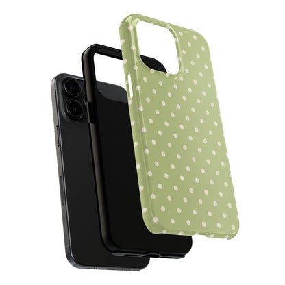 Sage Green Polka Dots – iPhone Case