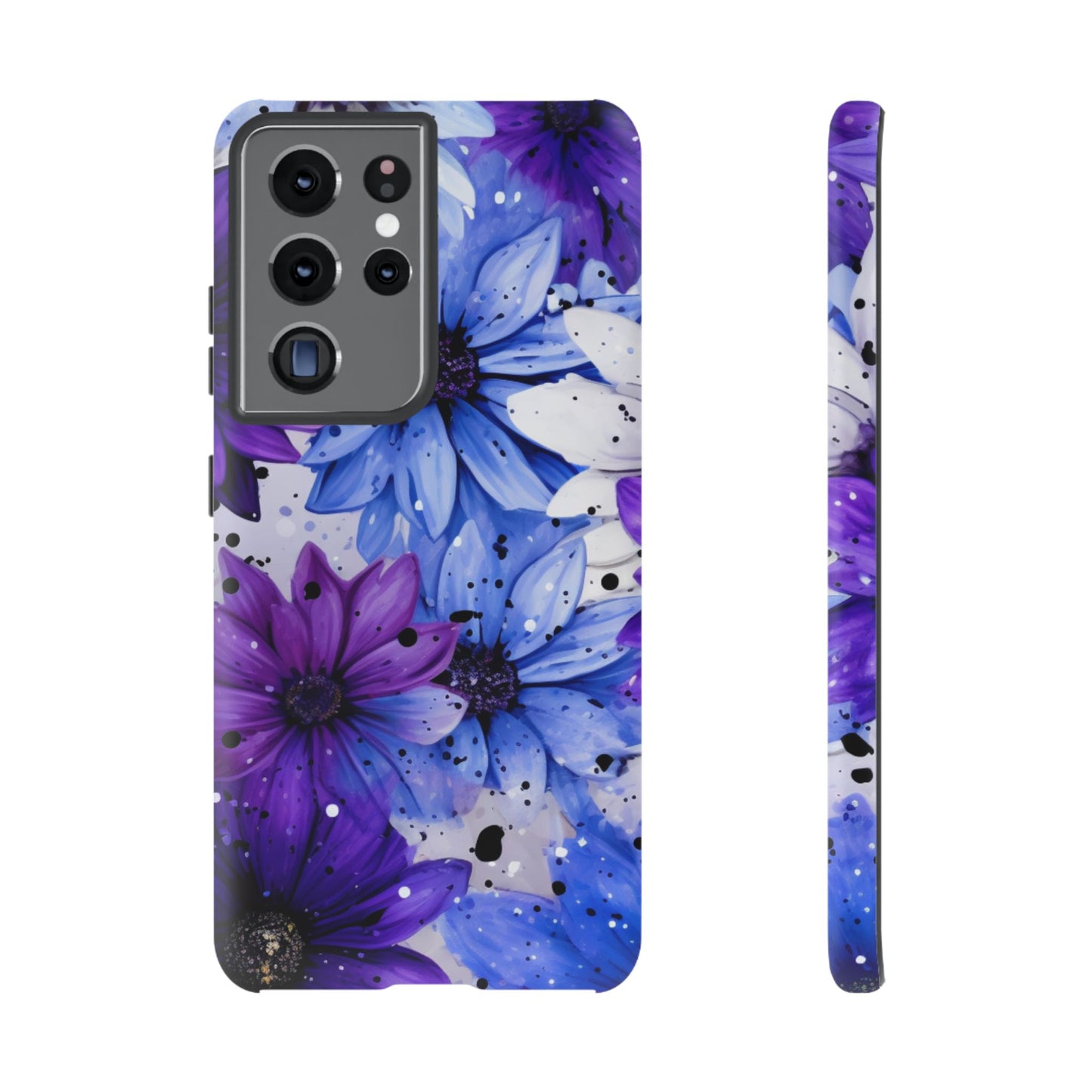 Vibrant Purple & Blue Floral Splash - Samsung Galaxy Series Case