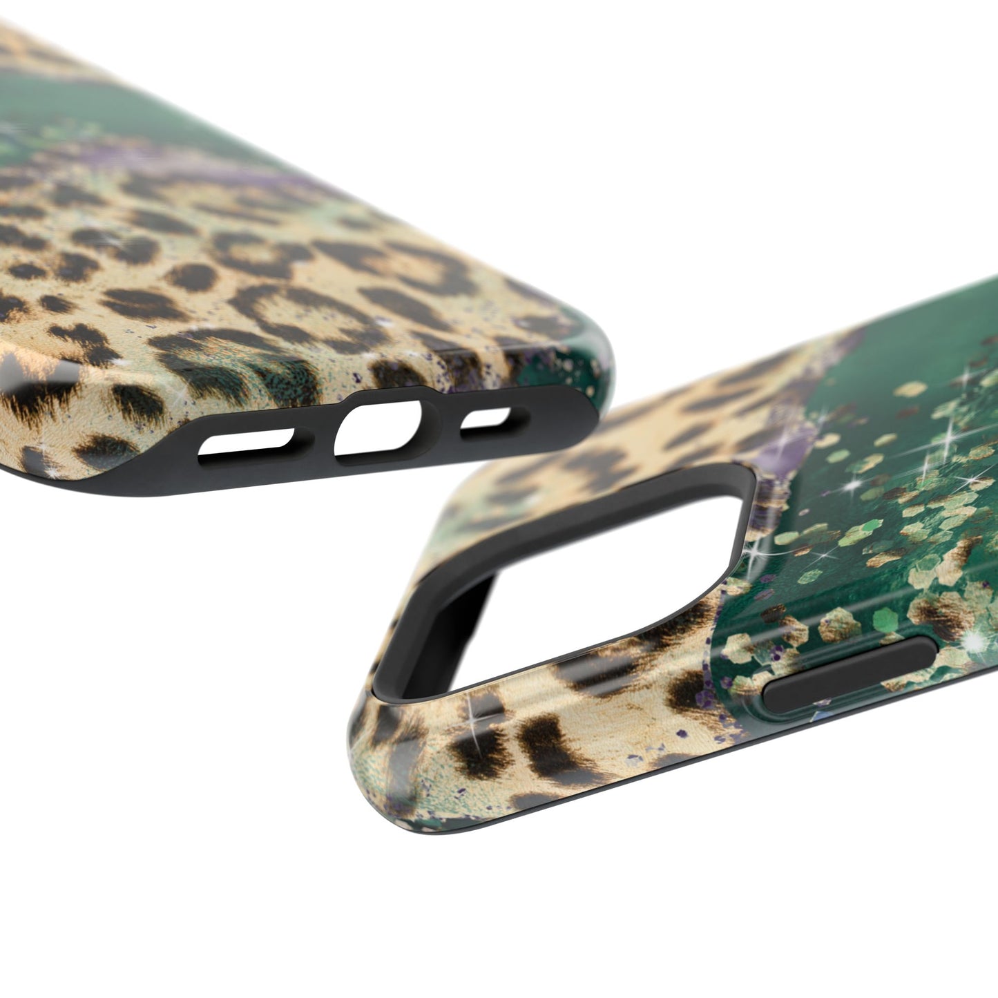 Emerald Glitter Leopard Print - MagSafe iPhone Series Case