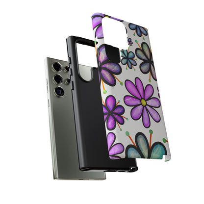 Whimsical Lavender Floral Samsung Galaxy Case – Ultra-Slim, High-Gloss Finish