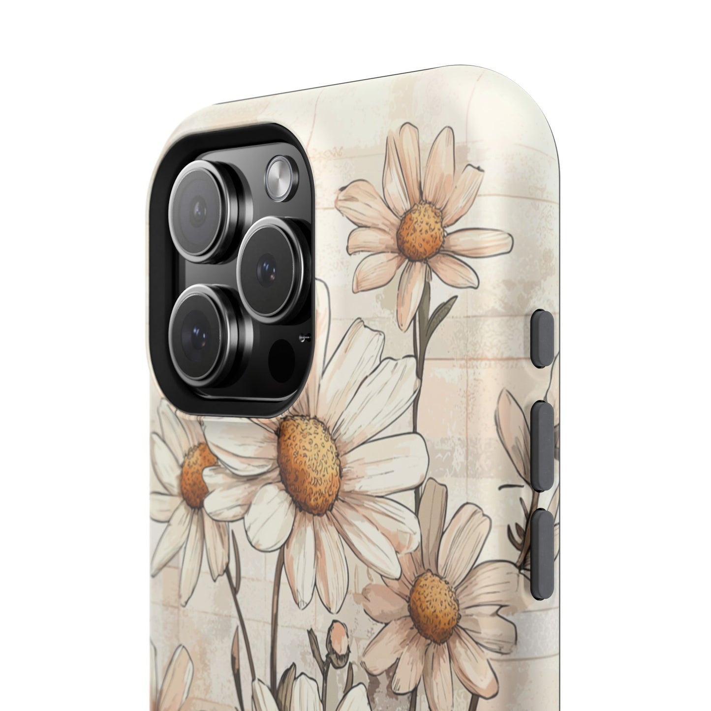 Pastel Daisy MagSafe iPhone Case - Elegant Floral Protective Cover