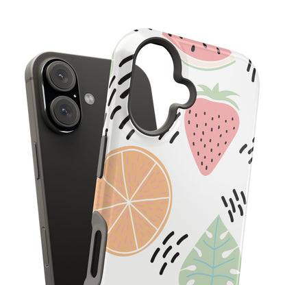 Tropical Fruit Fiesta Tough MagSafe iPhone Case – Fun Watermelon, Pineapple, and Citrus Design