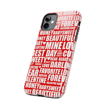 Valentine's Love Typography iPhone Case