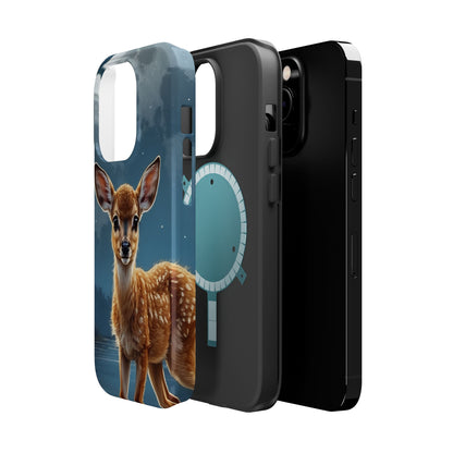 MagSafe-Compatible iPhone Case – Enchanted Fawn Under the Moonlit Sky