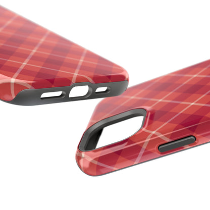 Red Plaid Crisscross – MagSafe iPhone Case