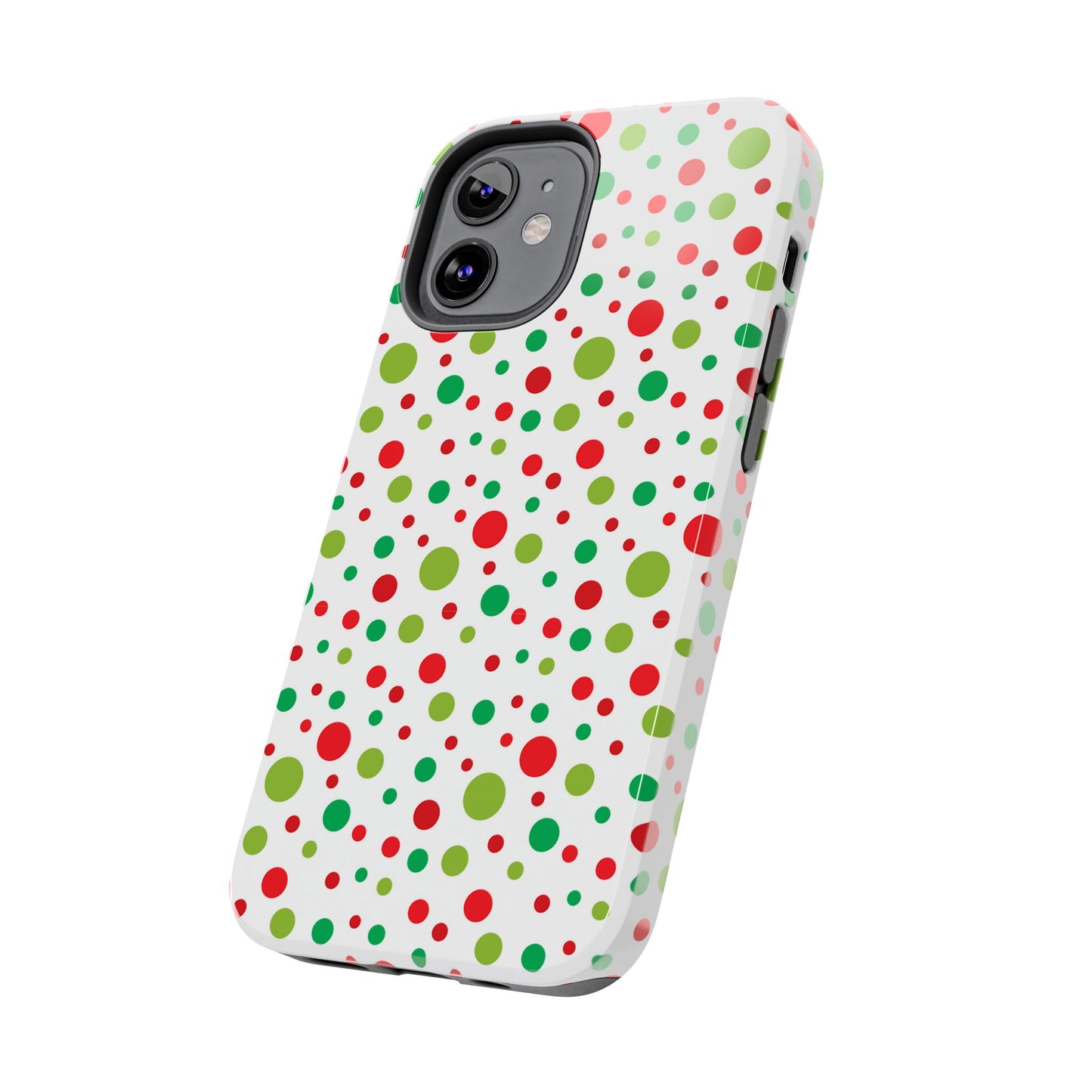 Red & Green Christmas Polka Dots – iPhone Case