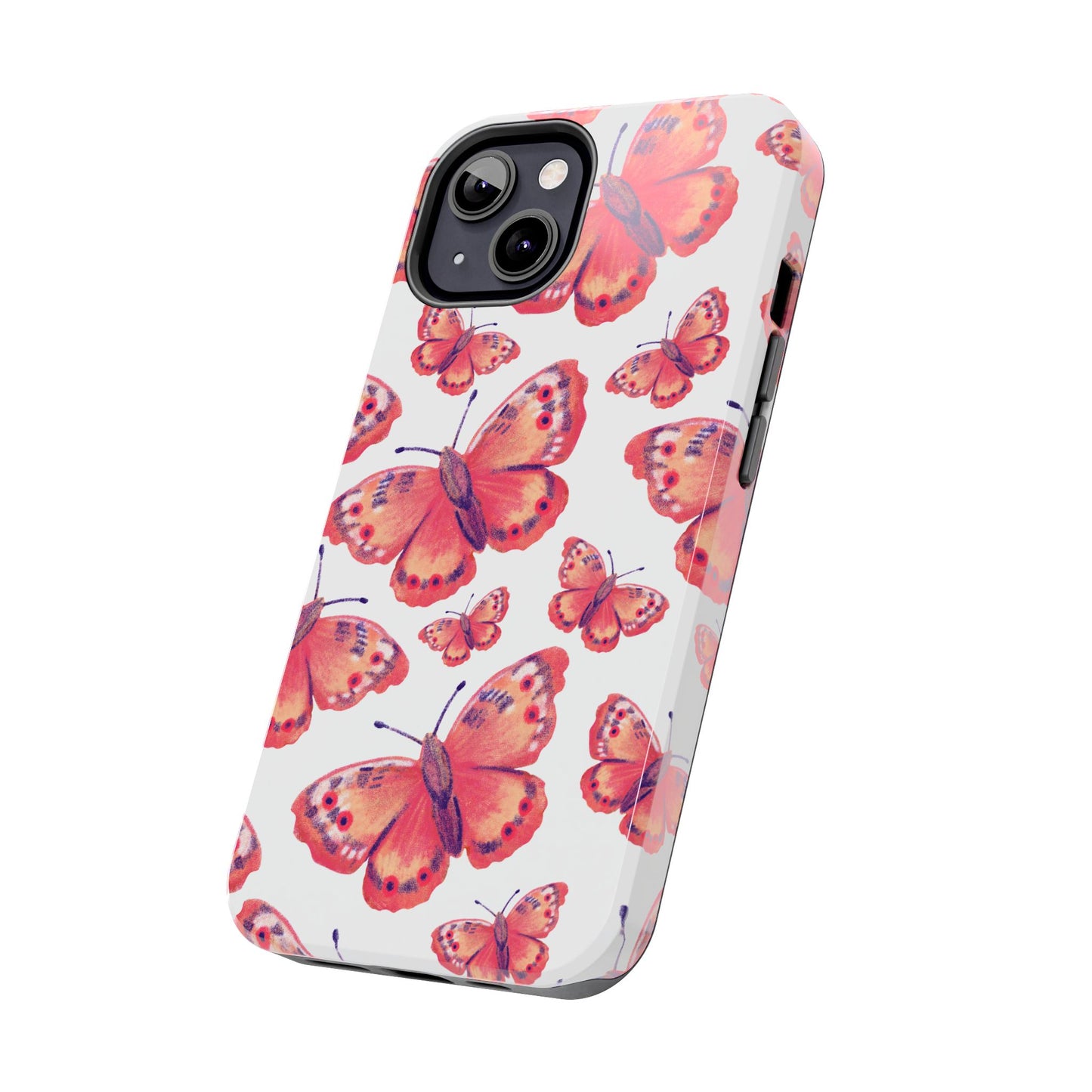 Coral Butterfly iPhone Case – Slim, Protective Design with Bold Watercolor Print