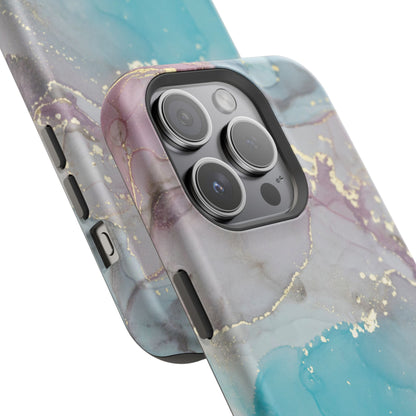 Sky Blue & Purple Marble Wave – MagSafe Case with Dreamy Marble Design