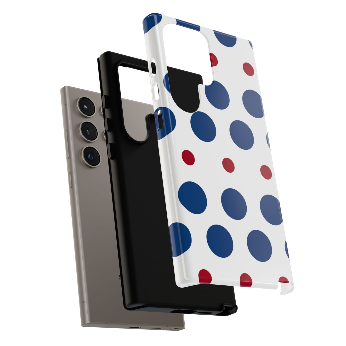 Bold Navy & Red Polka Dot Pattern – Samsung Galaxy Case