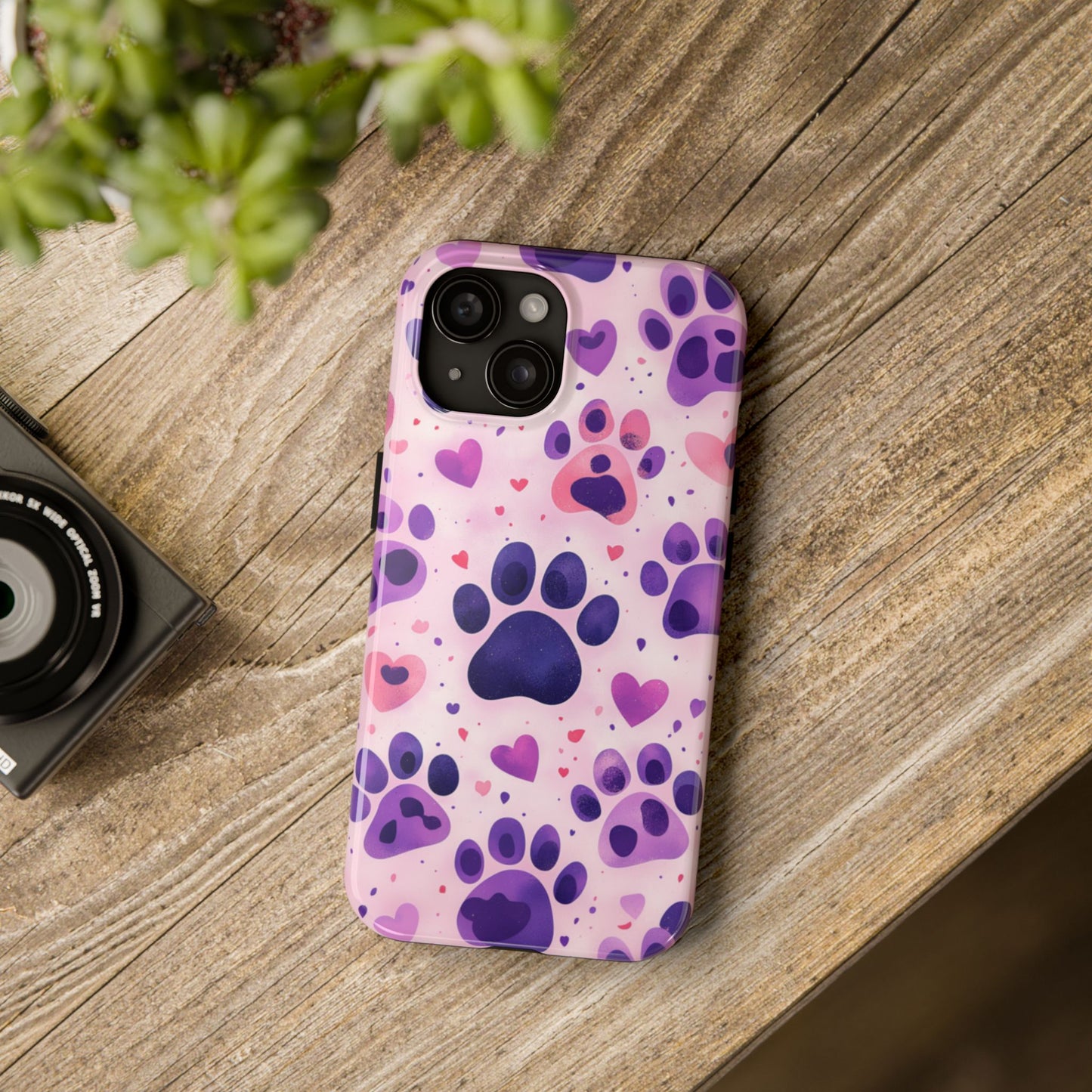 Purple Paw Print iPhone Case - Playful Pet Lover’s Protective Cover