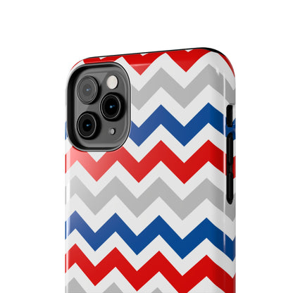 Patriotic Red, White & Blue Chevron – Geometric iPhone Case