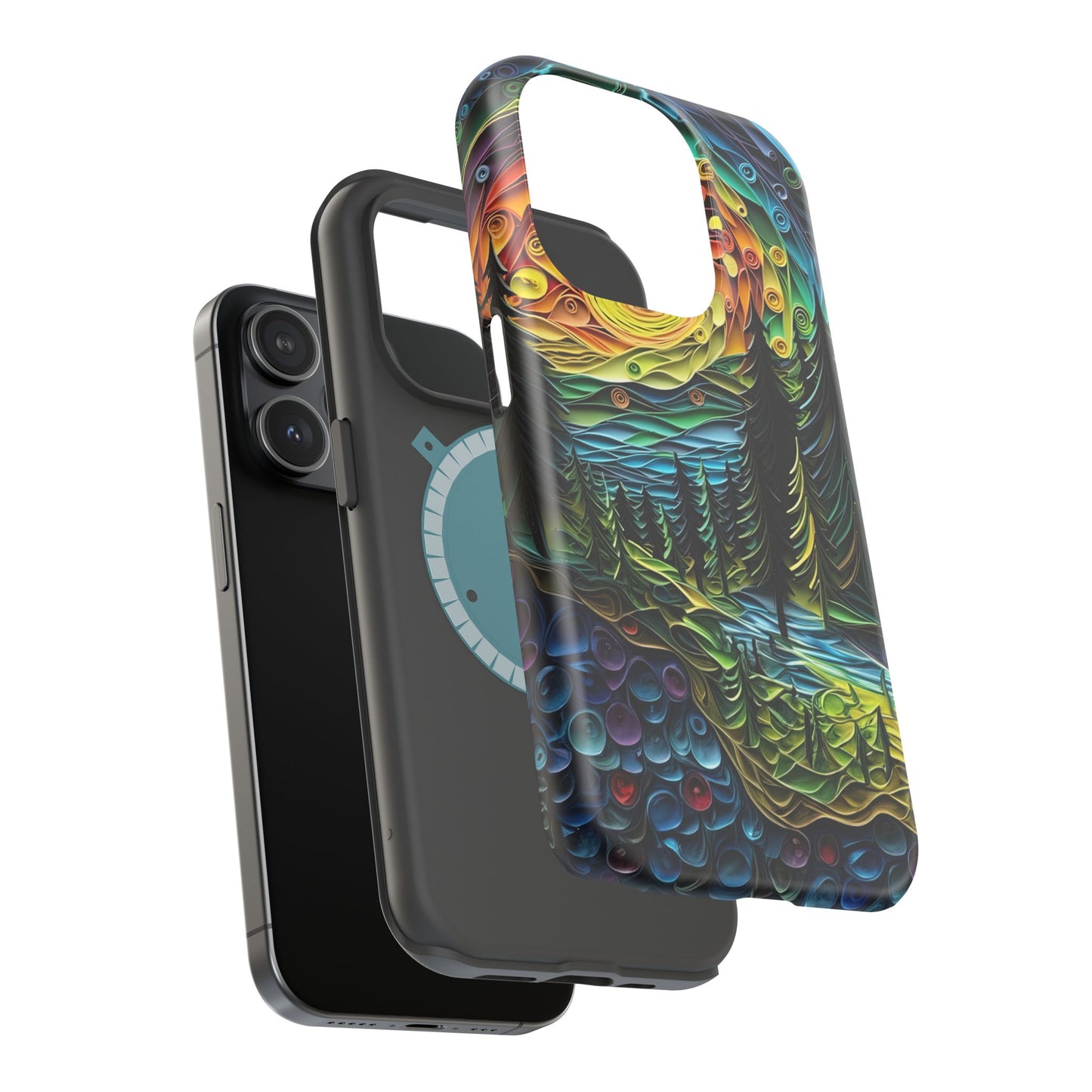 Radiant Forest Sunset MagSafe iPhone Case – Artistic Landscape Design