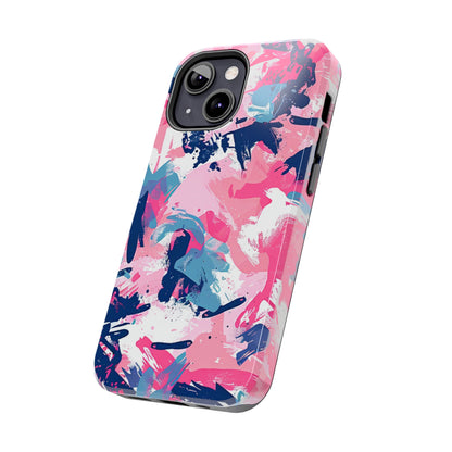 Vibrant Pink & Navy Abstract Splash – iPhone Case