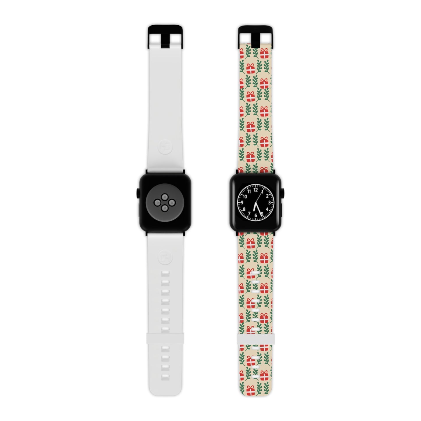  Holiday Cheer Red Gifts & Green Leaves  Apple Watch Band