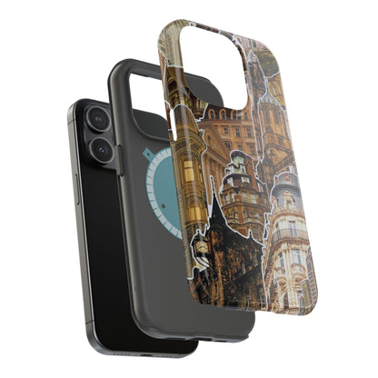 Vintage Architectural Collage MagSafe iPhone Case – Tough Dual-Layer Protection with Matte Finish