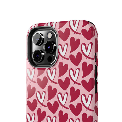 Hand-Drawn Hearts iPhone Case