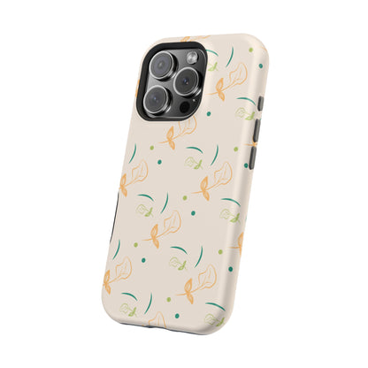 Soft Pastel Abstract Floral Tough MagSafe iPhone Case – Playful Minimalist Design with Dual-Layer Protection