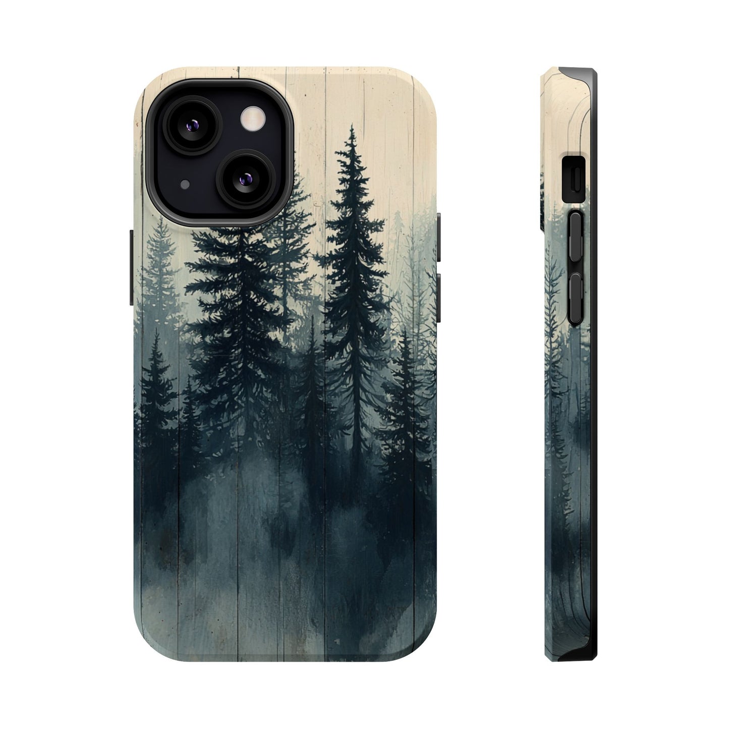 Misty Forest Wood MagSafe iPhone Case - Nature-Inspired Protective Cover